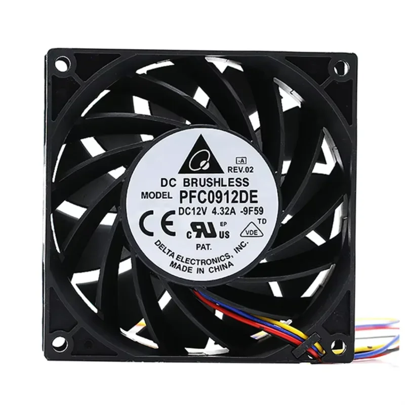 

Вентилятор охлаждения сервера Delta Electronics PFC0912DE 9F59 DC 12V 4.32A 90x90x38мм, 4-проводной