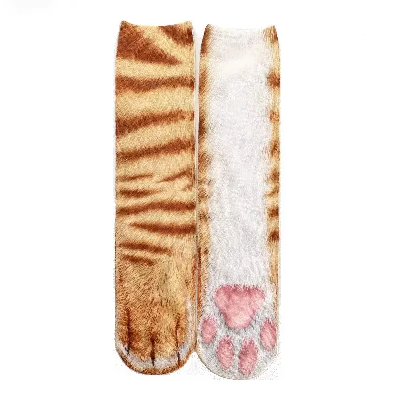 Chaussettes unisexes de patte d'animal d'impression 3D, chat, chien, dinosaure, chaussettes de patte de tigre, femmes, hommes, enfants, enfants, drôle, décontracté, cadeau de Noël