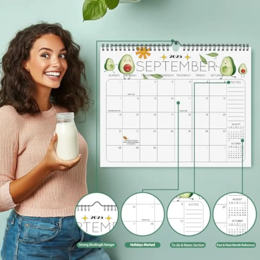 20252026 Настенный календарь 14,5 x 11,5 Календарь 2025 Идеальный ежемесячный календарь-планировщик для легкой организации