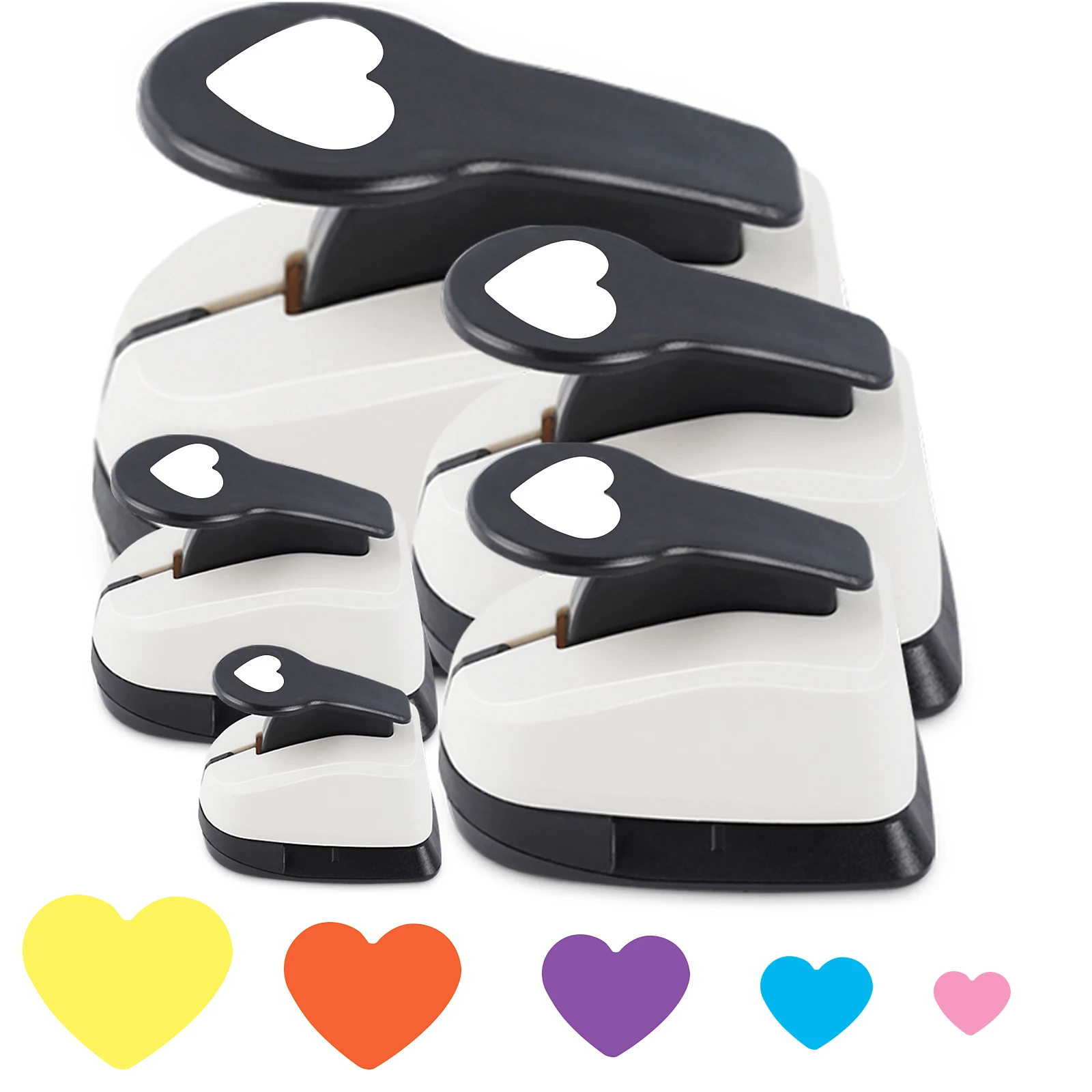 

5 шт. резак для бумаги для поделок, дыроколы, набор инструментов 1, 1,5 2 в 9, 16 25, 38, 50 мм, формы для бумаги в форме сердца для изготовления карточек, скрапбукинга