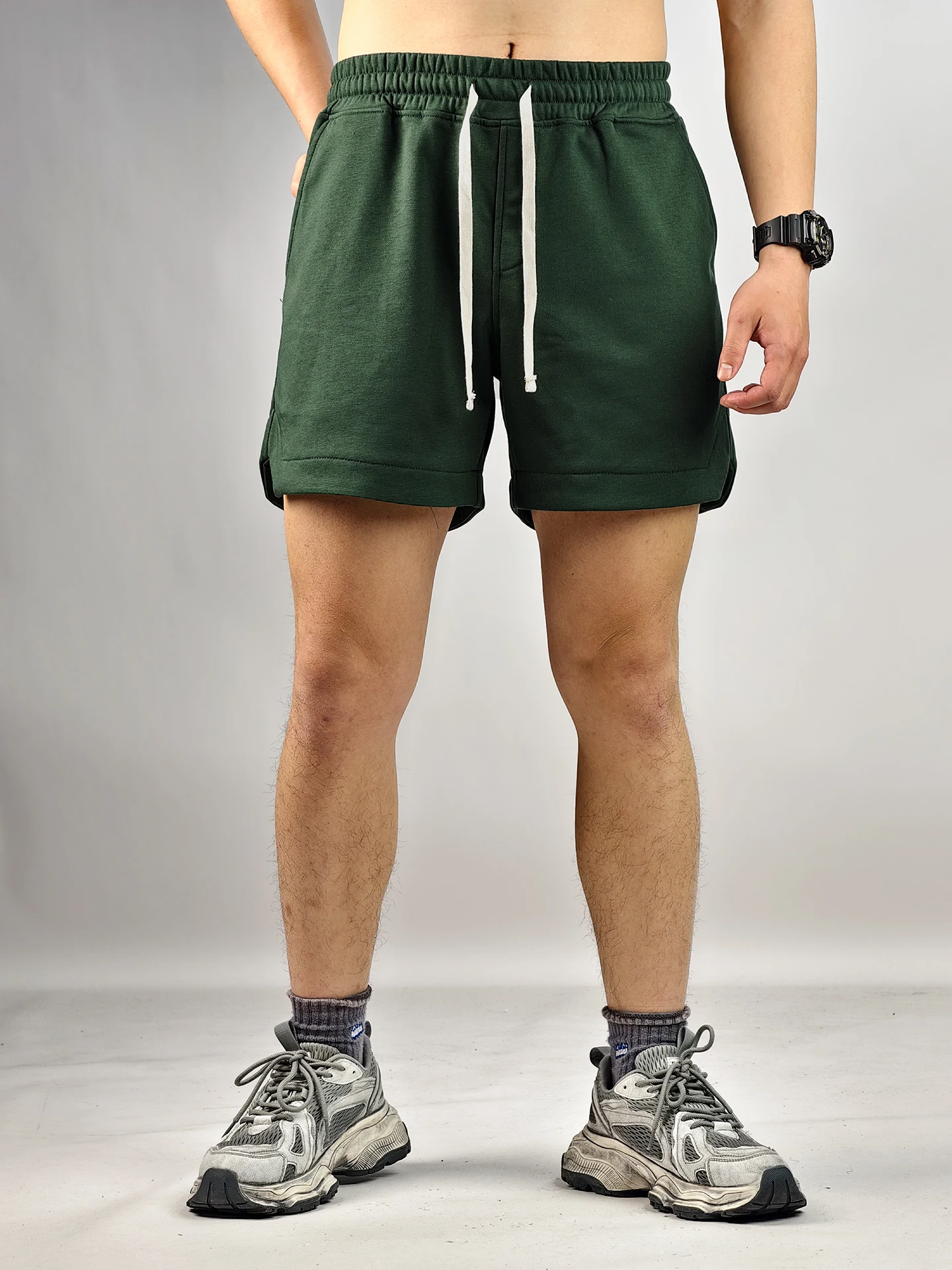 Cleanfit Cotton Sports Shorts Men's Summer Fitness Training Basketball Quarter Pants Not Knee-Length American Pure Color