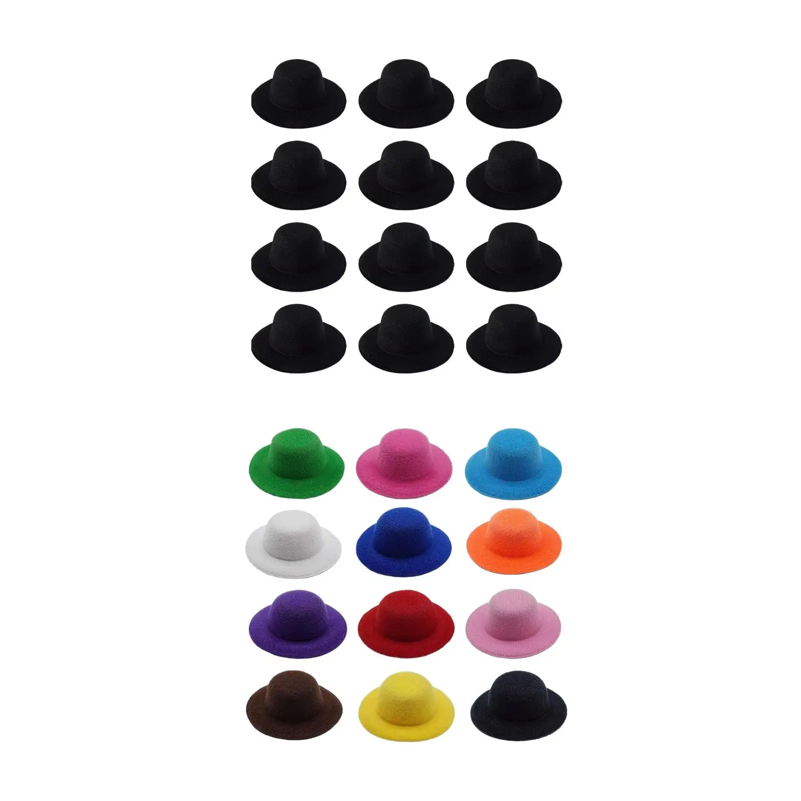 12 Pieces Mini Formal Hats Photo Props Dress up Ornaments Cute Hair Accessories Pretend Play Doll Miniature Hats Mini Hats