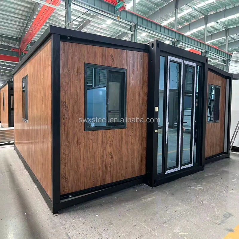 20ftDouble Wing Expandable ContainerHouse Prefabricated Modular Tiny Home Galvanized Steel Expandable Villa for Residence Office