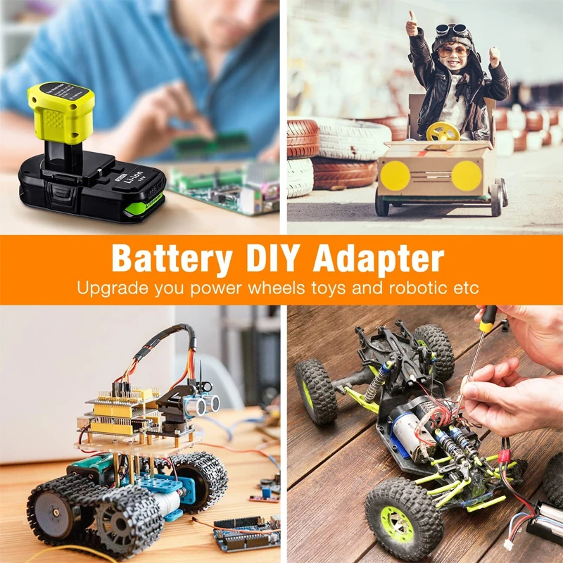 Imagem -06 - Adaptador Power Wheels para Ryobi Bateria de Lítio Ni-mh 18v Conector Dock 14 Fios Awg P108 P107 P102
