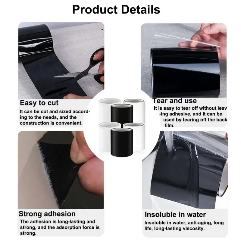 150 cm PVC-Leckreparaturband, stark klebendes Rohrpflaster für Löcher und Risse, wasserdichter Butyl-Aufkleber, sofortige Leckbefestigung, langlebiges Dichtmittel – Detail 3
