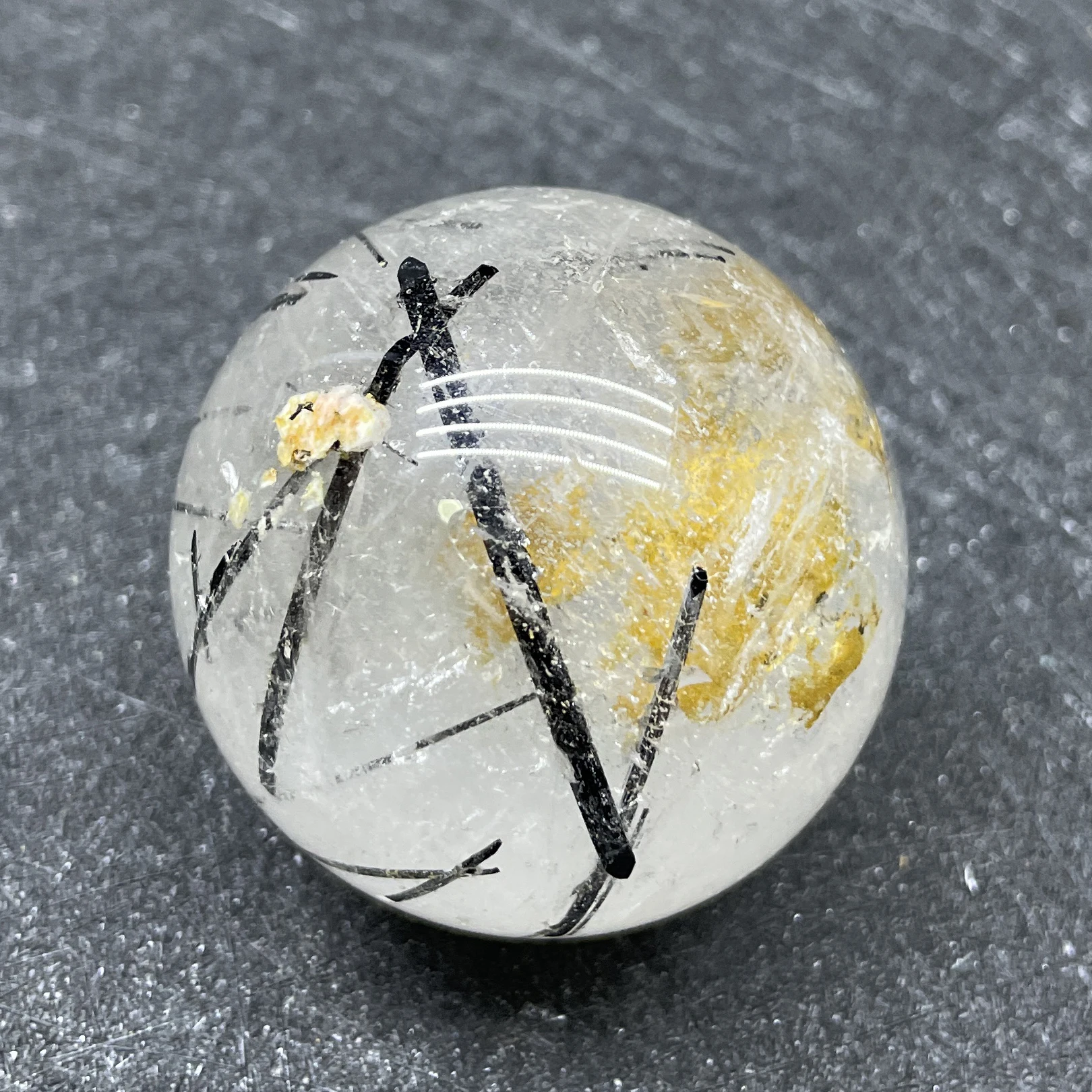 

118g Natural Crystal Ball Tourmaline Sphere Rock Decoration Rough Polished Quartz Stone Healing W7