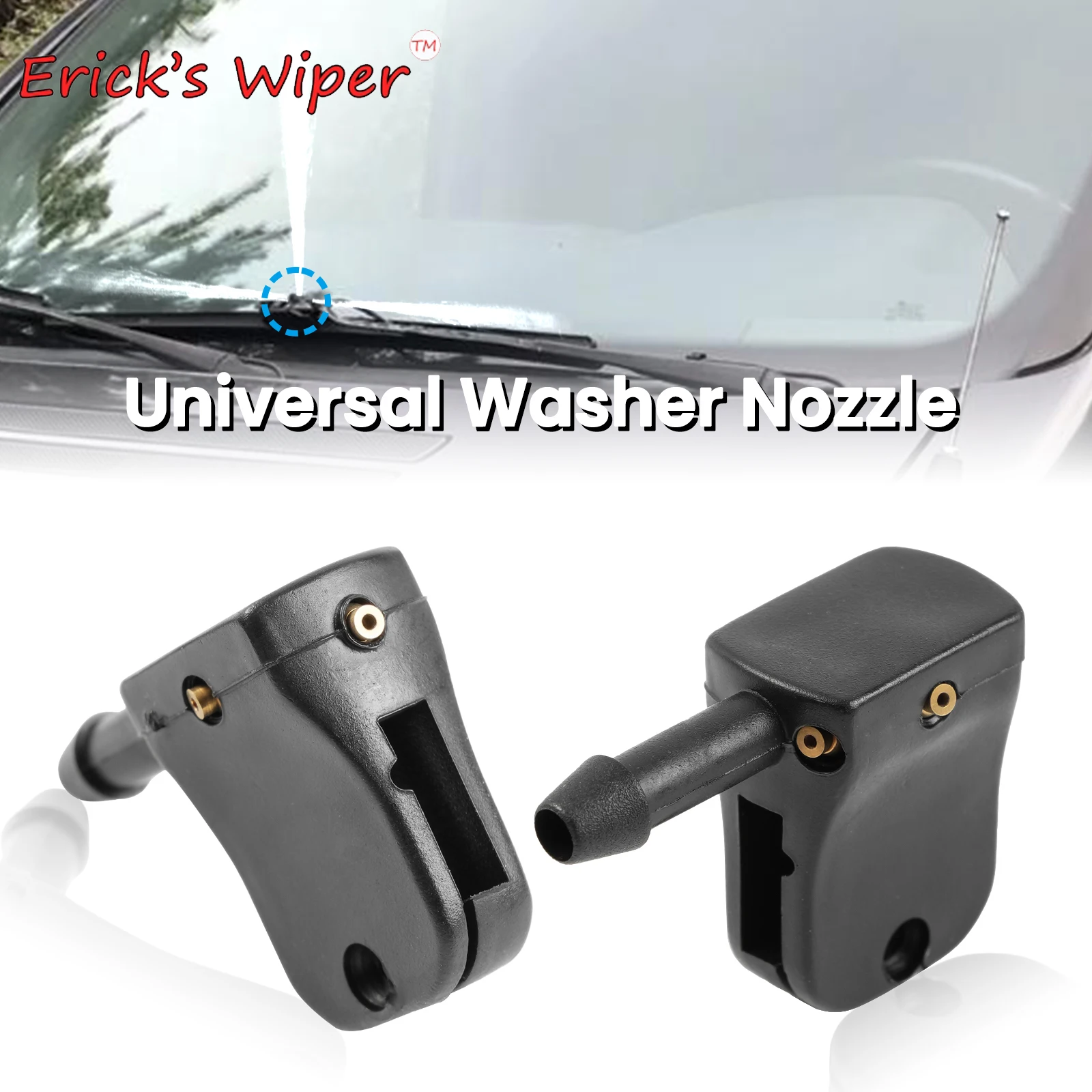 Erick\'s Wiper 2Pcs/set Universal Washer Nozzle Spray Jet For VW LT Crafter Mounted Onto Wiper Arm Nozzles 12mm/8mm Width 3 Jets