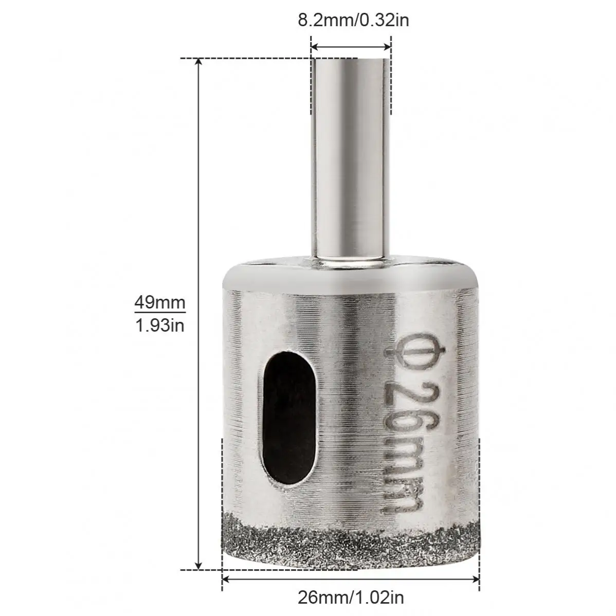 1szt Diamentowa piła otworowa Wiertło do drewna Otwieracz do płytek drewnianych Szkło Ceramika 26mm do płytek Szkło Ceramika