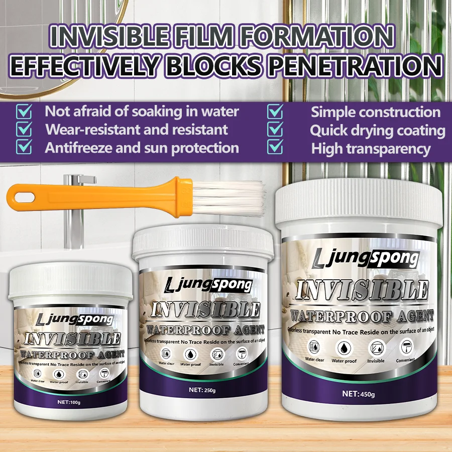 1-4Pcs Invisible Transparent Waterproof Adhesive Leak Stopping Agent for Bathroom Kitchen Tile Wall Window Sill Repair