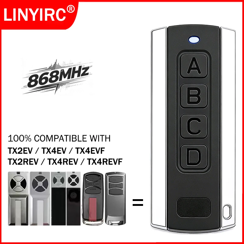 Chamberlain TX2REV TX4REV TX4REVF LiftMaster TX2EV TX4EV TX4EVF 868MHz Garage Door Remote Control / Programming Motor Opener
