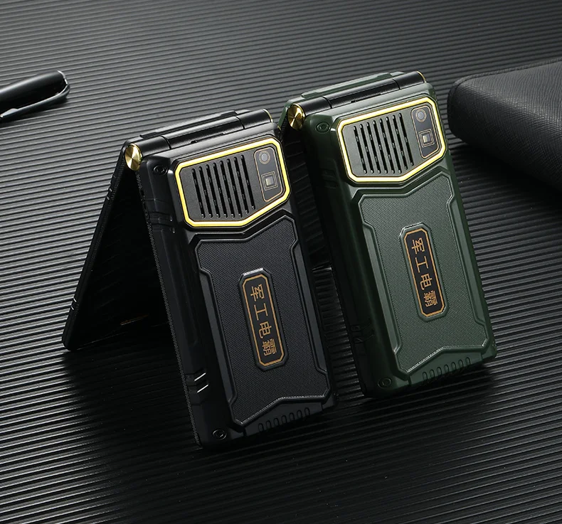 2G Outdoor Folding Senior Phone With Strong Battery Two Big Display Dual Sim Large Button SOS Key Speed Dial Loud Voice Phone