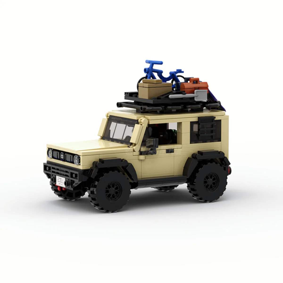 

MOC Building Blocks 127321 Suzuki Jimny Apricot-Yellow Small Particle Supercar Racing Model Gift