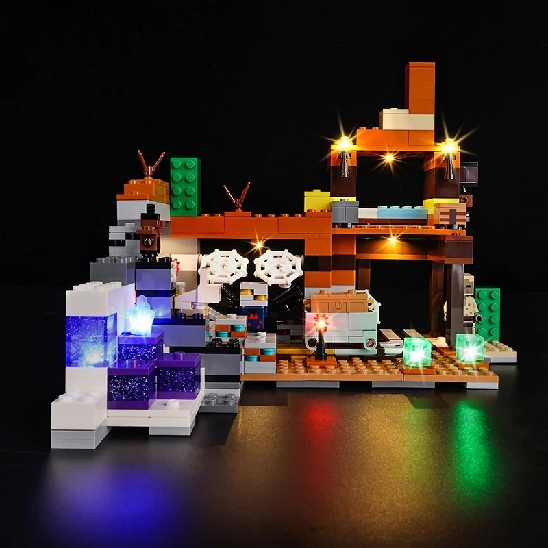 مجموعة إضاءة LED بدون نموذج مناسبة لـ LEGO The Badlands Mineshaft Minecraft 21263 (لا تشمل مكعبات البناء)