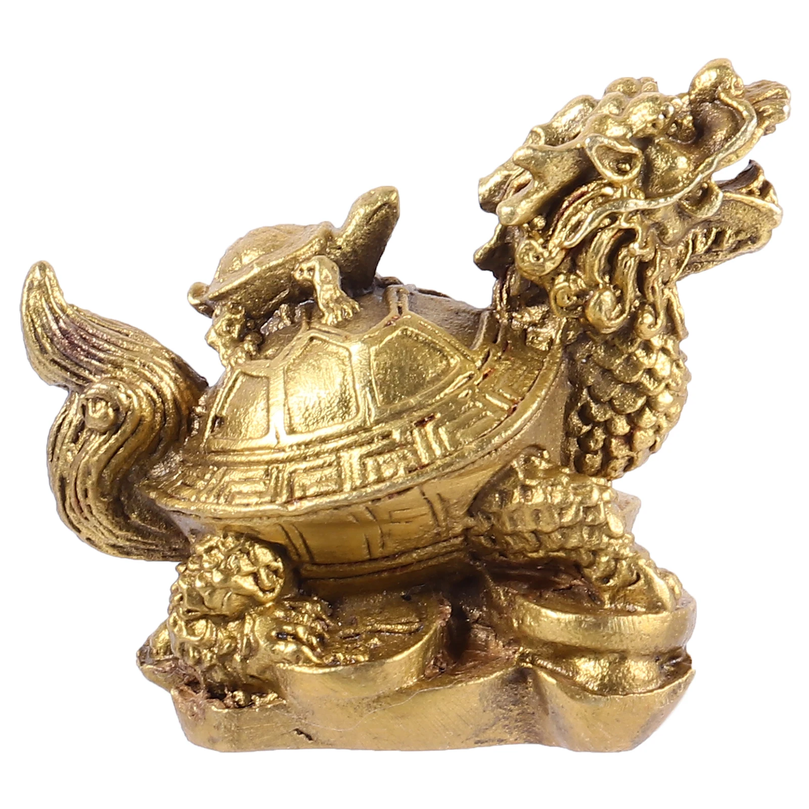 

Copper Dragon Turtle Resin Statue Feng Shui Adornment Prosperity Health Wealth Living Room Bedroom Office Decor Craft Lifelike