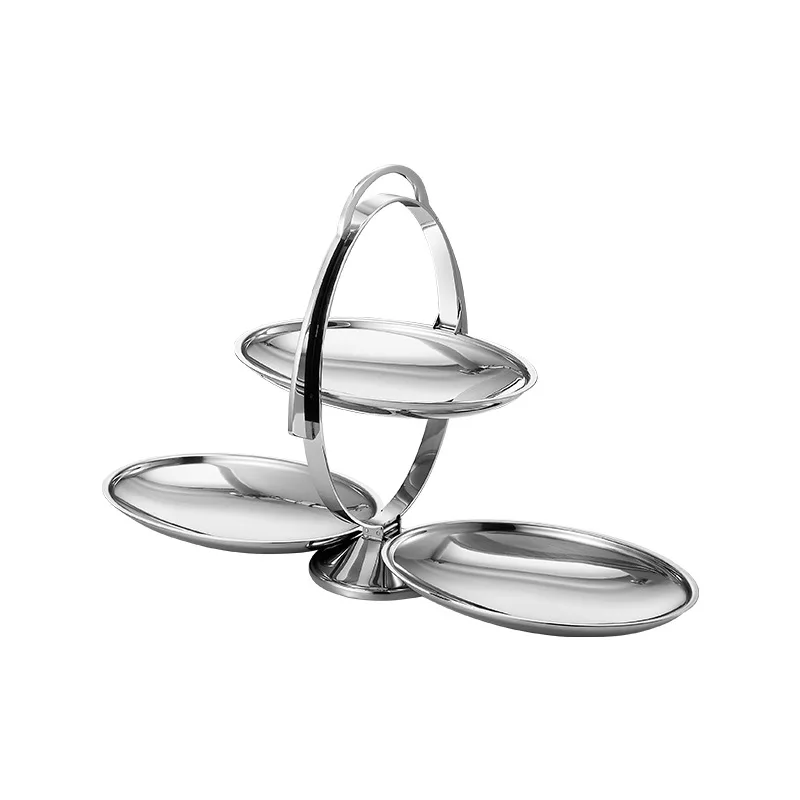 

Tea table light luxury fruit plate family living room three-layer fruit plate afternoon tea plate