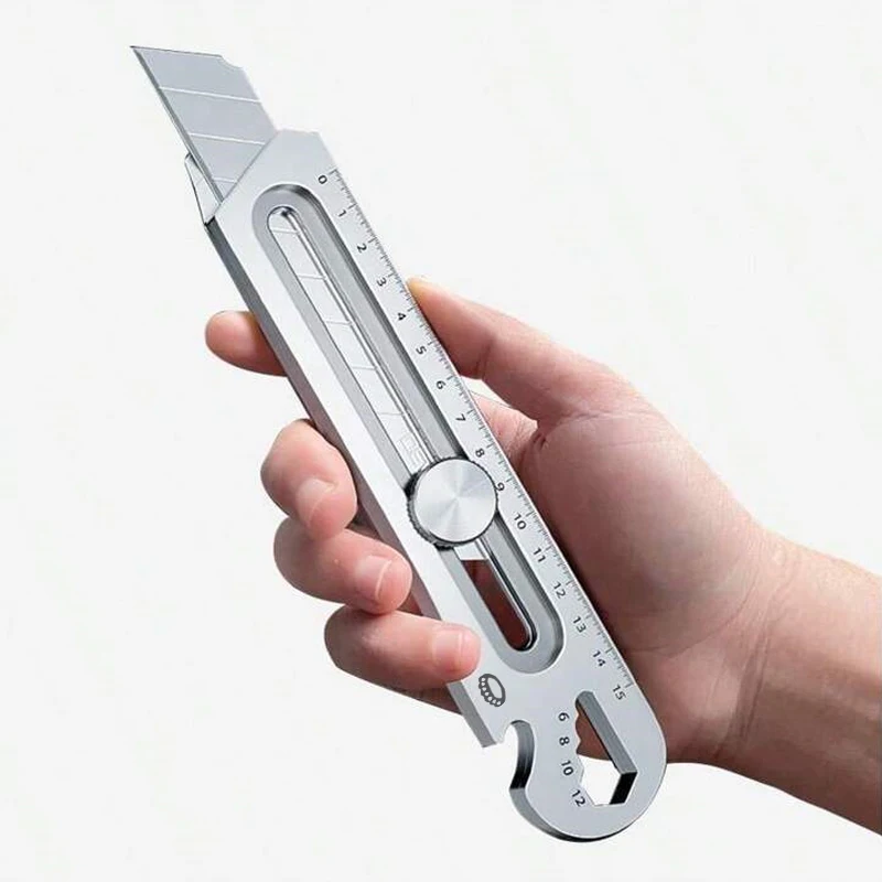 Utility Knife Box Cutter 6 In 1 Mutipurpose Stainless Steel Retractable Heavy Duty Waterproof Snap off Cutter Knife