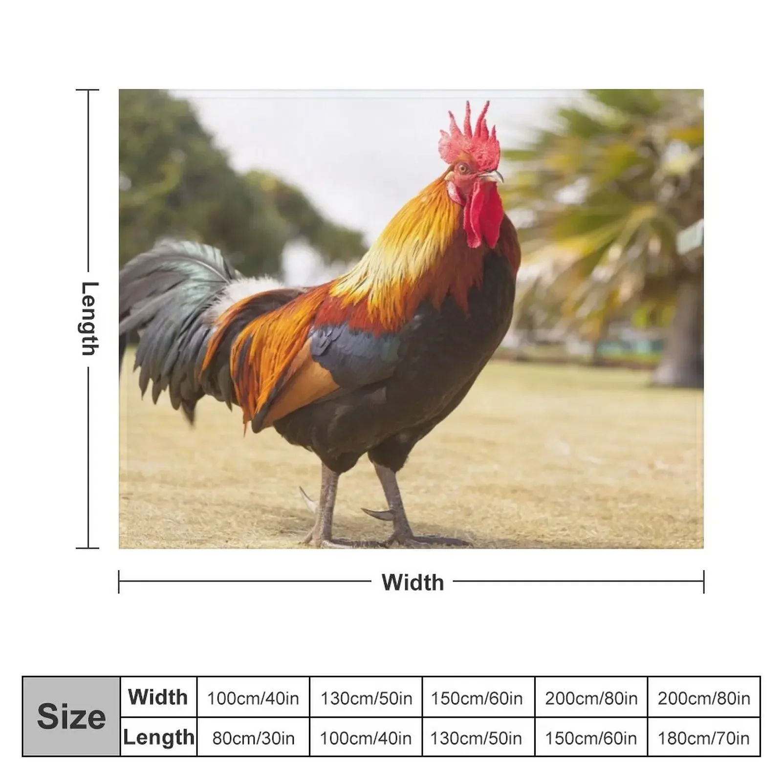 Rooster Throw Blanket Luxury Designer Shaggy Blankets