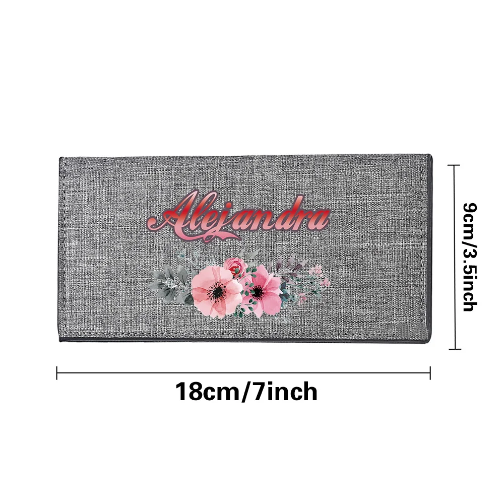 Personalized Customized Name Long Style Wallet High-quality Clutch Bag Fashion Coin Pouch Id Card Holder Foldable Money Clip