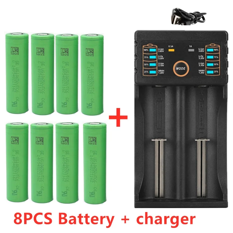 Batterie lithium-ion 100% pour SONY, 3.7V, 3000 mAh, 18650 V, 3000 mah, US18650, vtc6, 18650 mAh, avec 1 chargeur USB, nouveauté