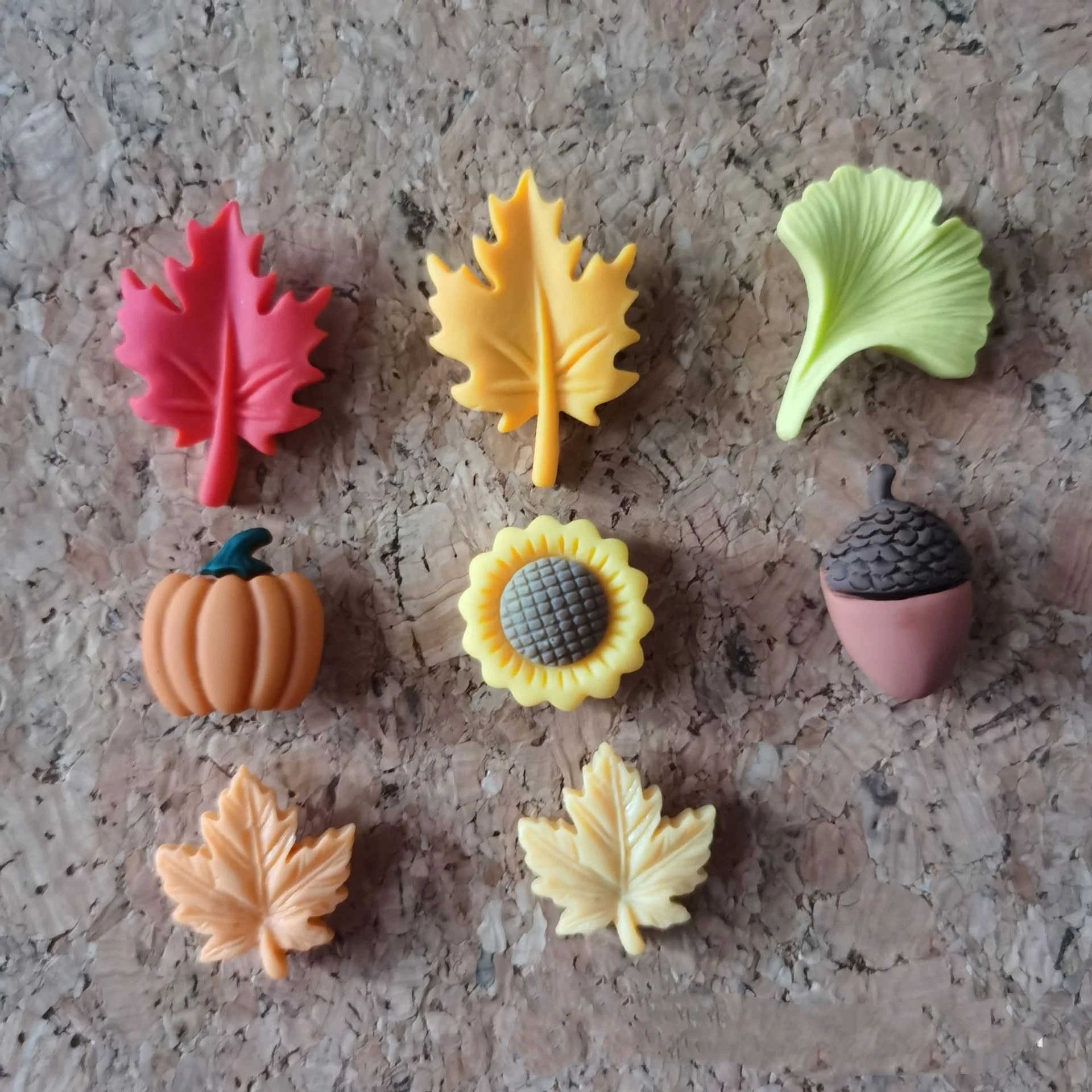 Bview Art 40 قطعة الخريف مابل ليف الغابات الحيوان الراتنج دفع دبابيس-الخريف الإبداعي ديكور Thumbtacks لألواح الفلين مكتب