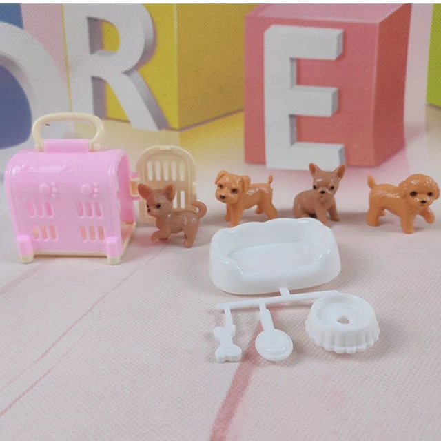 Dollhouse Furniture Cute Kids Toys for Barbie Miniature Accessories Pet House Dogs Medical Treatment DIY Birthday Gift