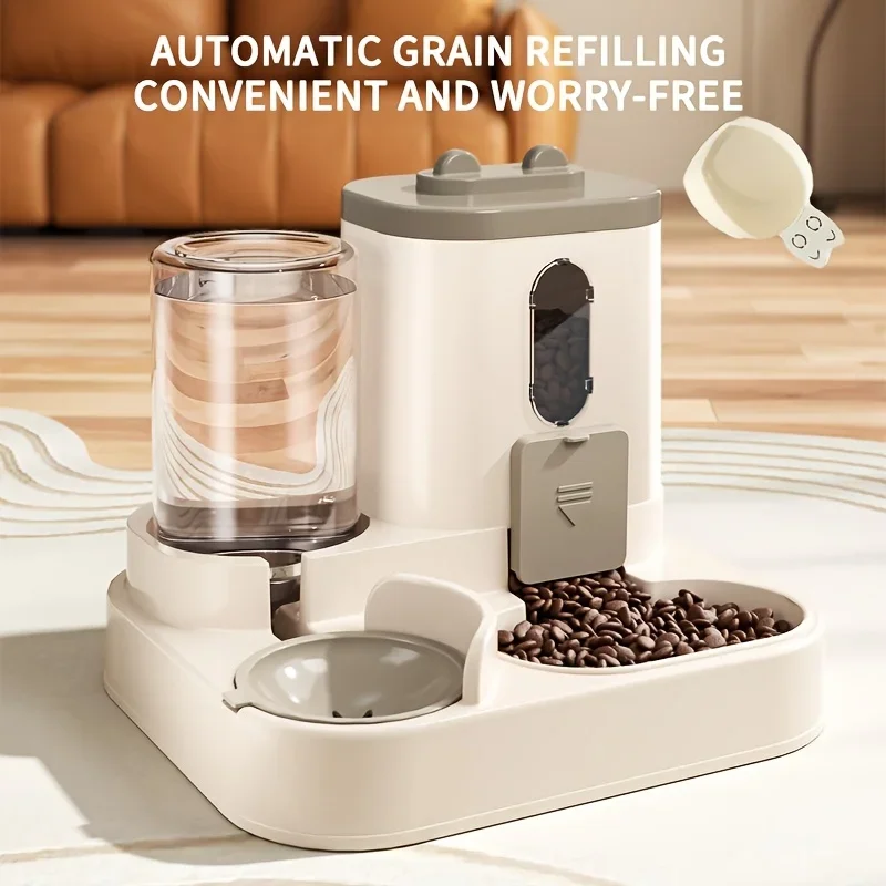 

2in 1 Cat Food Dispenser Water and Food Integrated Fully Automatic Cat Food Feeding and Water Dispenser Cute Water Dispenser