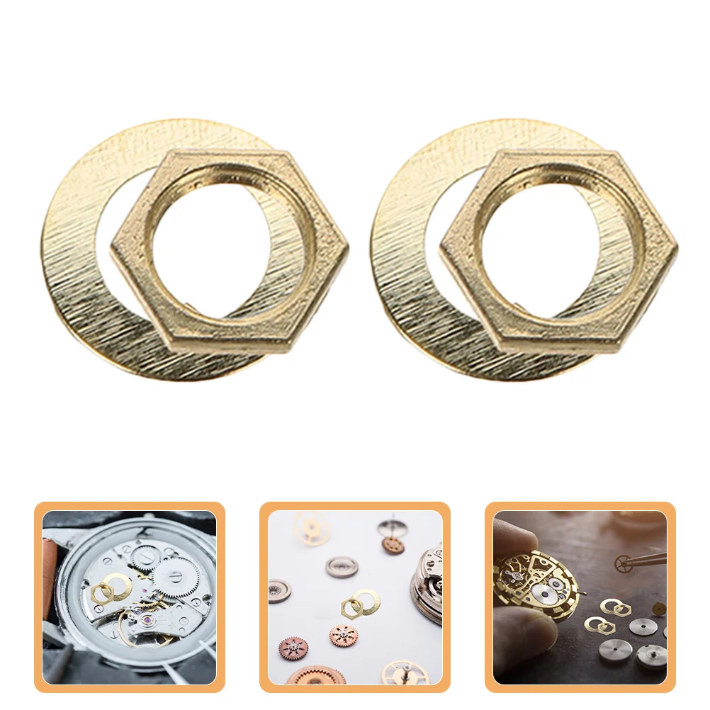 

10 Sets Watch Accessories Quartz Assembly Fittings Clock Replacement Component Mechanism Fixing Golden DIY Work