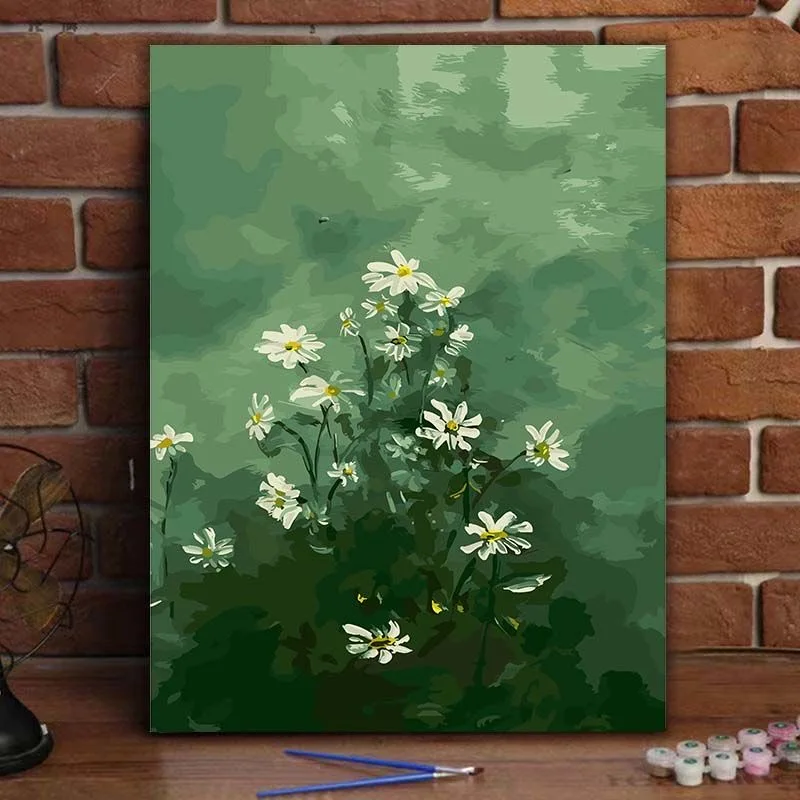 

E-0021 Hydrangea Garden Oil Painting, Blue Purple Flowers Art, Elegant Wall Decor