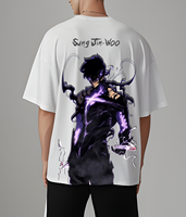 Japanese Hot Amine Solo Leveling Arise Oversized Tee Men's Cotton Y2k Short Sleeves Streetwear Hip Hop Men's Clothing Tops Tees