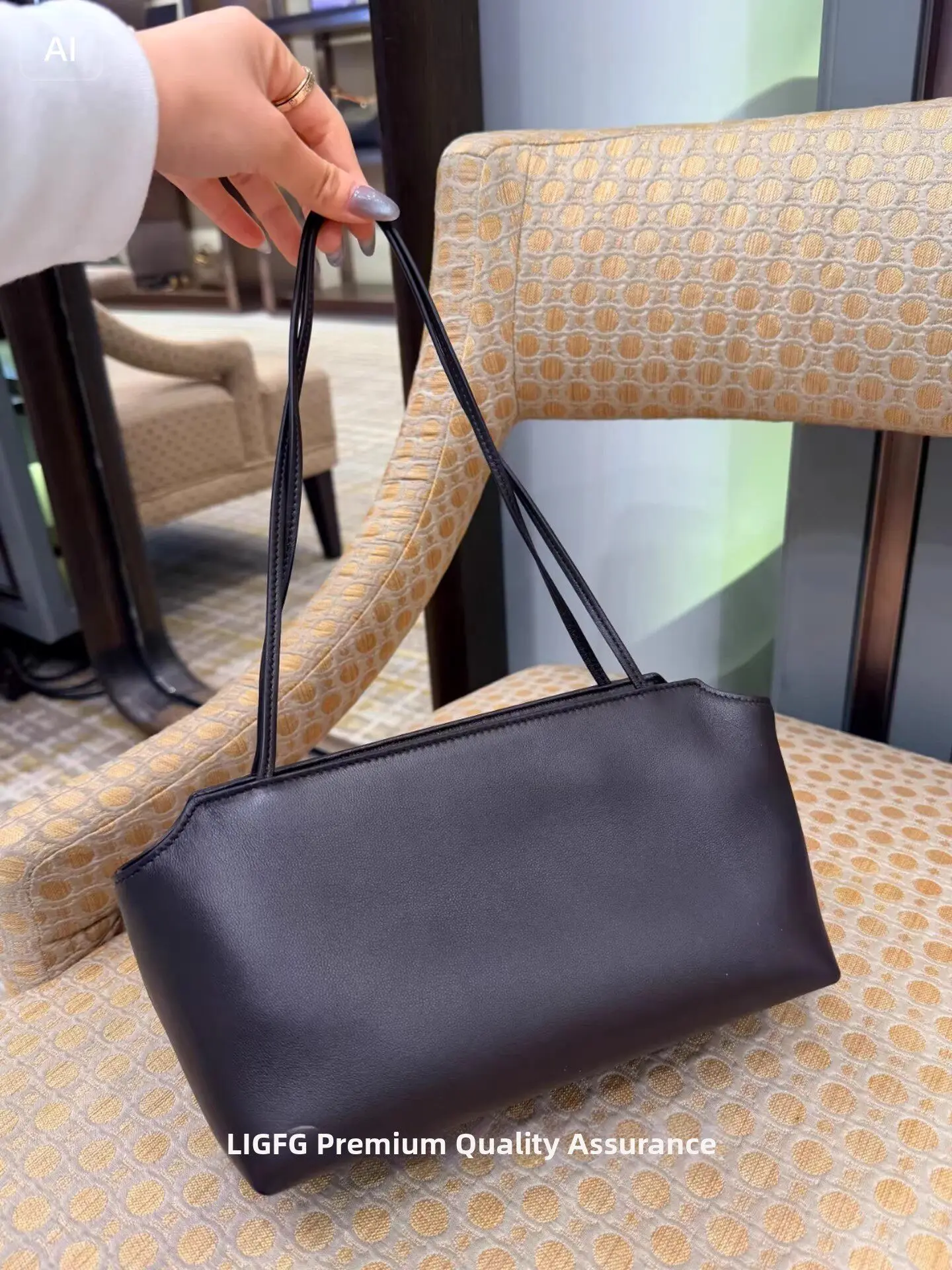 

Сумка для боулинга Terrasse Togo в стиле Therow, из овчины, на одно плечо, через плечо, универсальная, подмышечная сумка