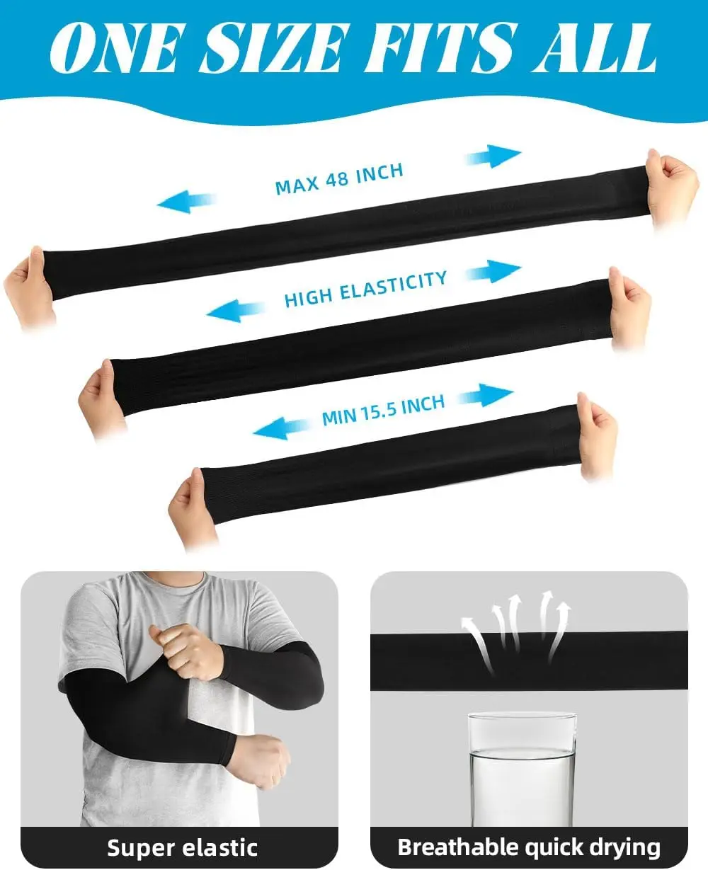 Cooling Arm Sleeves Men Women UPF50+ UV Sun Protection Sport Tattoo Cover