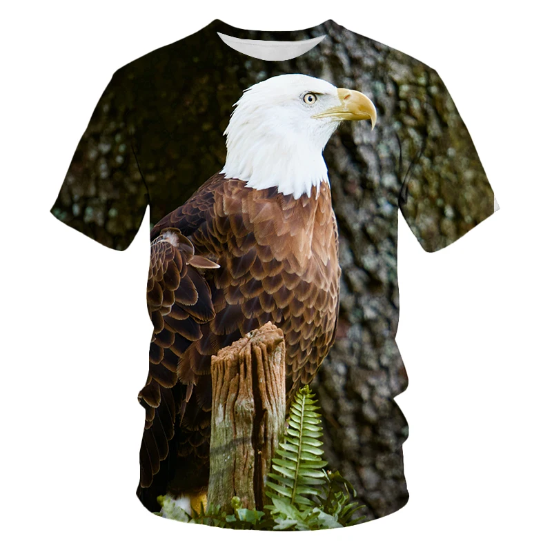 New Summer Tide The Eagle Picture Men T-Shirts  Casual 3D Print Tees Hip Hop Personality Round Neck Short Sleeve Quick-Dry Tops