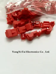 YYT 20Pair Quick No-Wire-Tampering T-Type Terminal Red T1 Connector Wire Splitter Universal Wire Clip for 0.3-1.0 Square Wires
