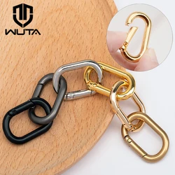 WUTA Metal Oval Ring Spring Clasps Hook Buckles Openable Carabiner Keychain 2Pcs Leather Bag Handbag Strap Belt Hooks Dog Chain