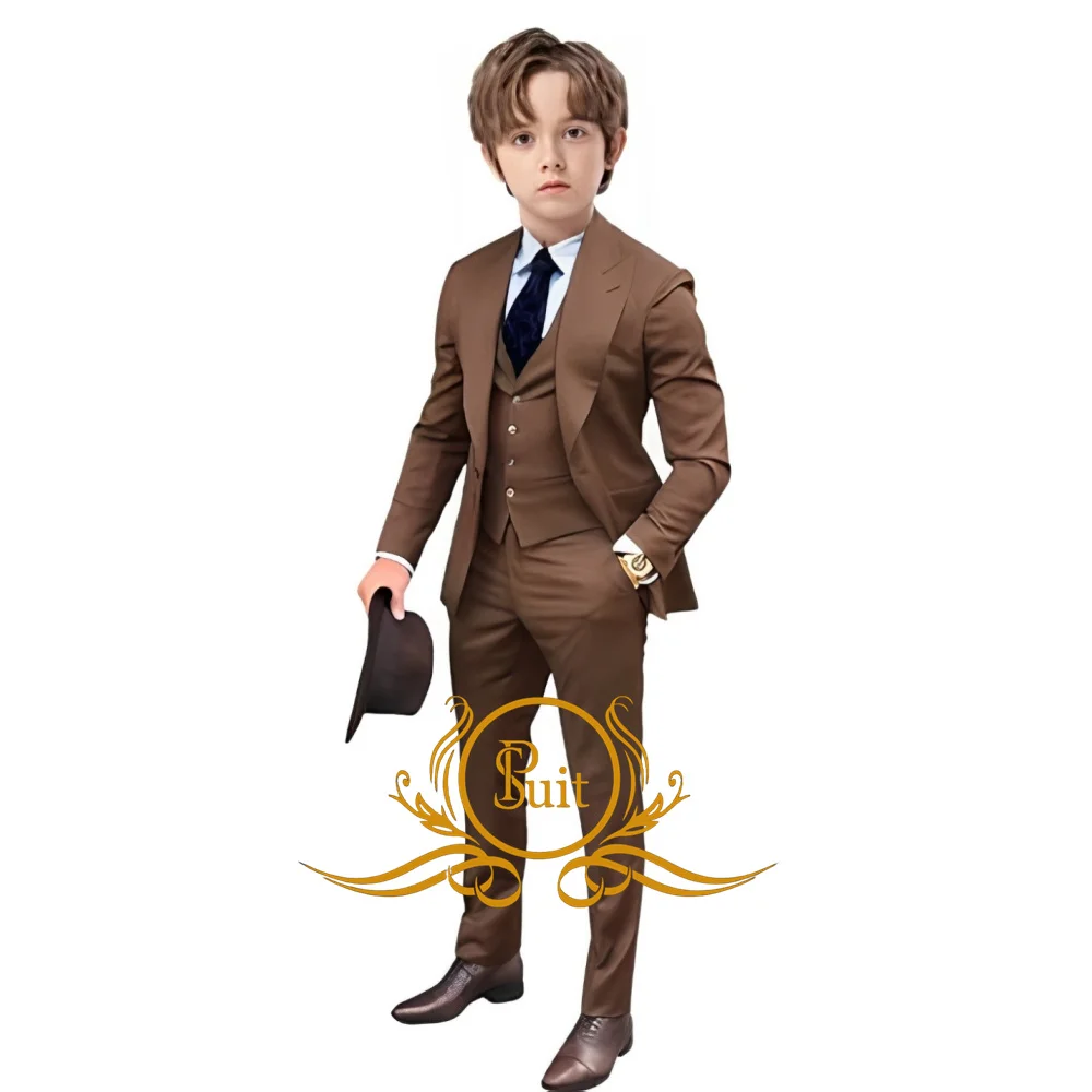 

Fashion Kids Tuxedo Suits for Boys 3 Piece Slim Fit Dresswear Formal Blazer for Kids Jacket Pants Vest Set