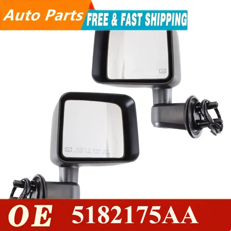 

Left or right Side View Mirror Power Heated Textured Black Set for 2011-14 Jeep Wrangler 5182175AA 5182174AA CH1320319 CH1321319