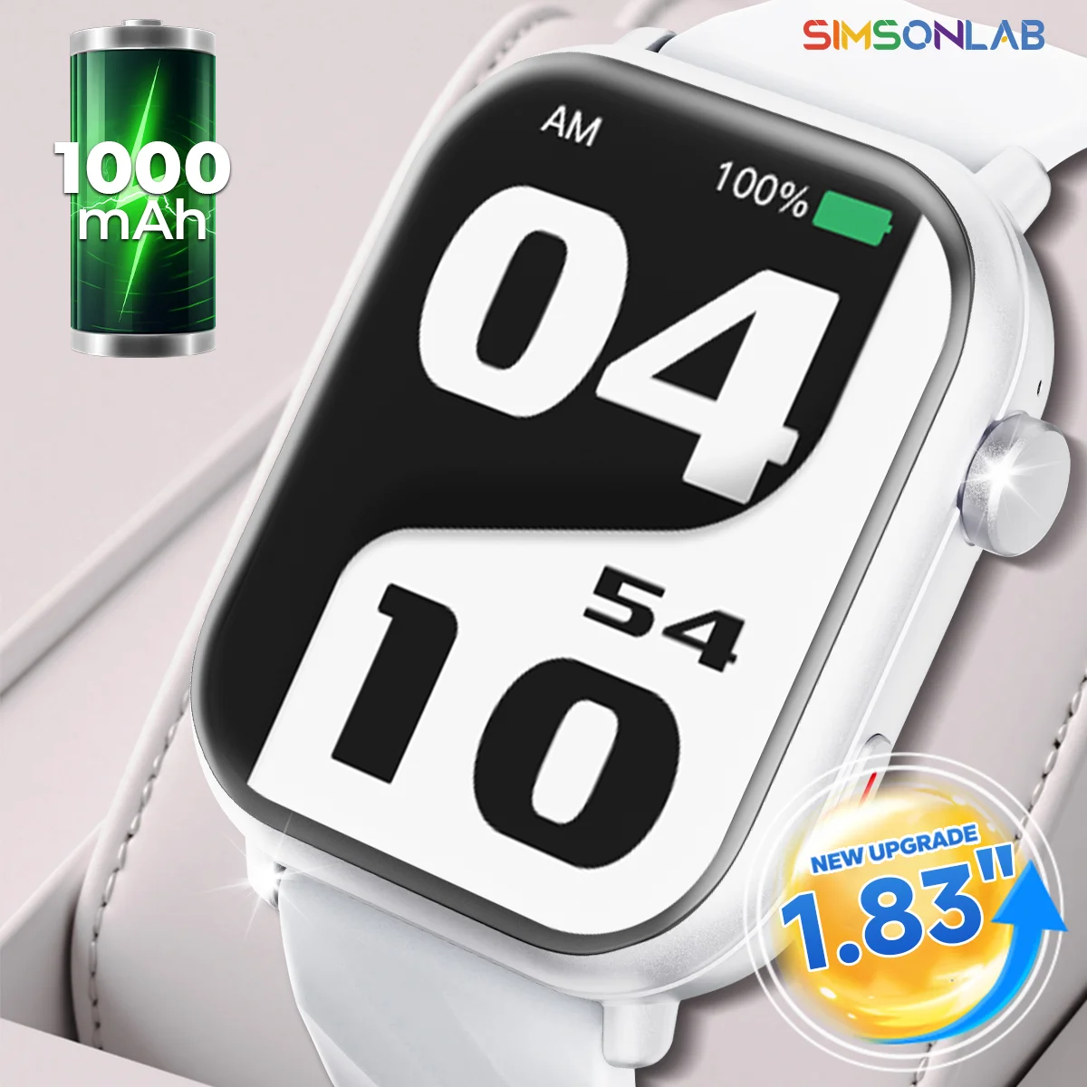 

NEW Sport Smartwatch for Android&IOS Bluetooth Call Voice Assistant 1000mAh Large Battery Music Control Men Women Christmas Gift