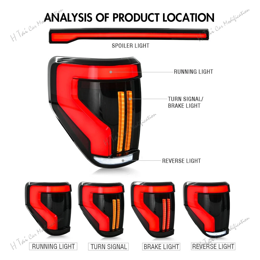 أضواء خلفية LED ل 2009-2014 فورد F-150 F150 المصابيح الخلفية المصابيح الخلفية أضواء الضباب الخلفي ديناميكية بدوره إشارة سيارة الضوء الخلفي الجمعيات