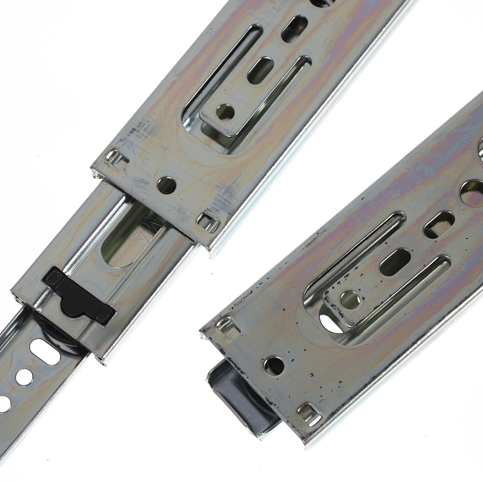 

2Pcs Drawer Rails Cold Rolled Steel Durable Auto Locking Full Extension Slide Cabinet Guide Smooth Noiseless Drawer Track