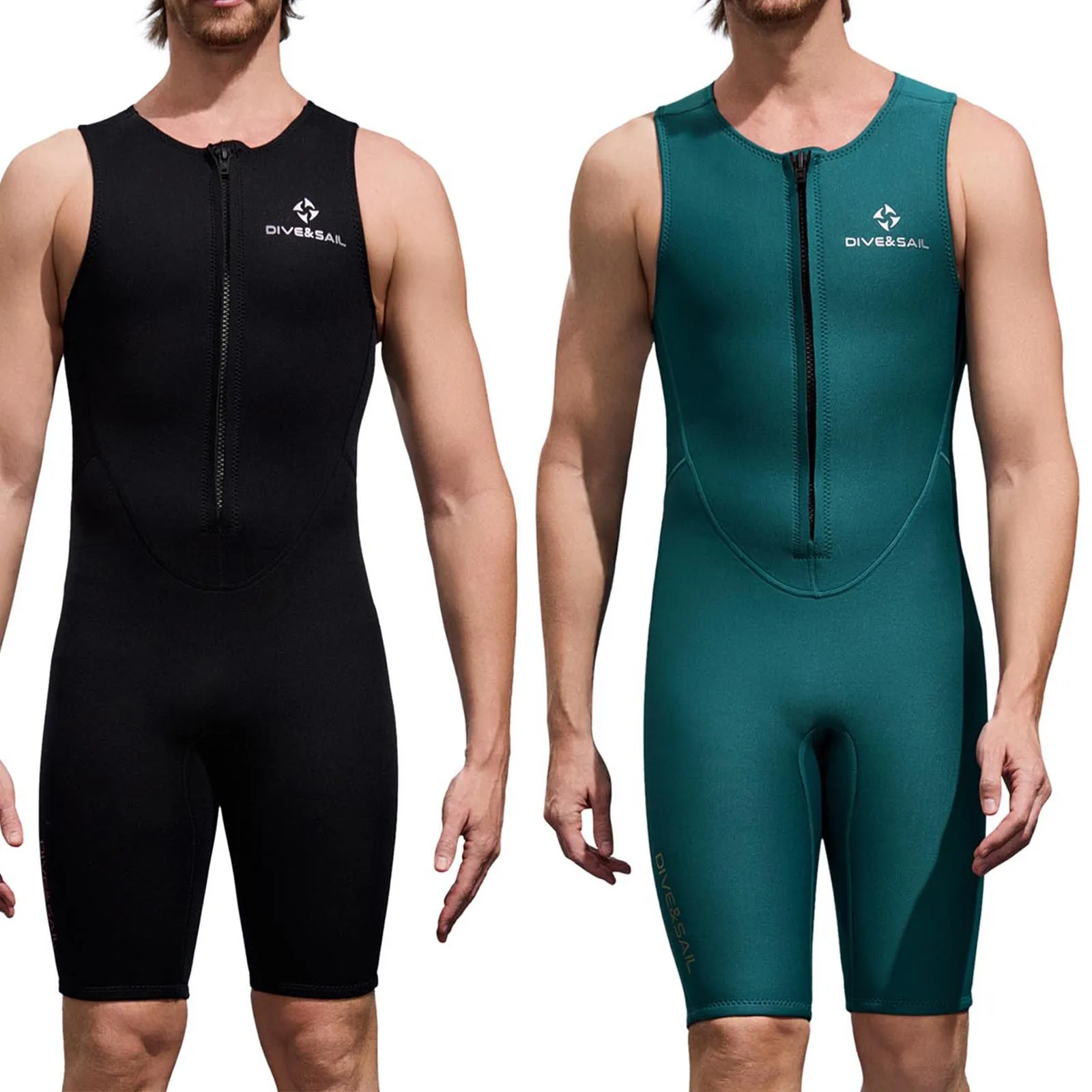 Mens Swim Leotard 2mm Wetsuit Jumpsuit Swimwear Beachwear Sleeveless Bodysuit One-Piece Swimsuit for Snorkeling Surfing Diving