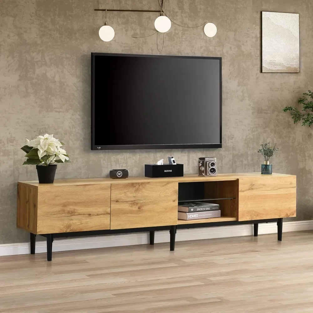 71 Inch LED TV Stand for TVs Up To 80”, Modern Entertainment Center, Media Console Table with Storage for Living Room