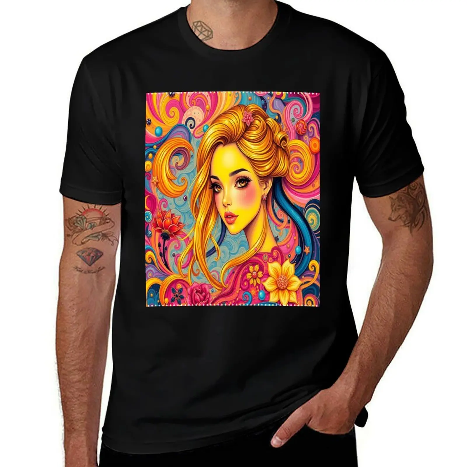 

Mystic Vision – A mysterious female figure between Dreamworld & Reality T-Shirt blue lock mens graphic t-shirts pack