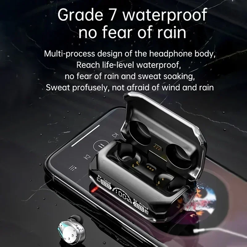 M41 Smart Touch Headset: Wireless Bluetooth Earphones with LED Display & Stereo Sound, Suitable for Smartphones