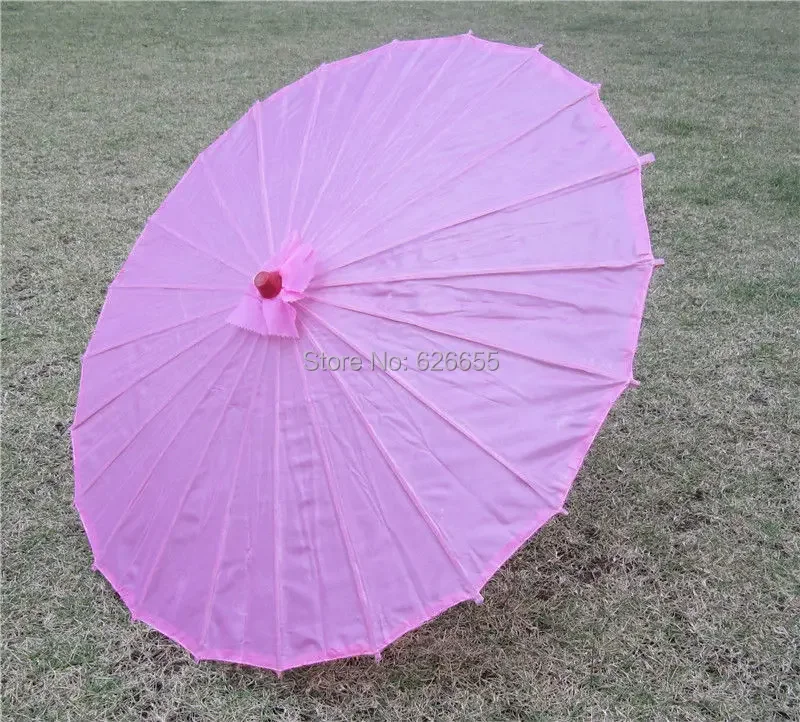 Chinesischer Farbiger Stoff-Regenschirm Weiß-Rosa Sonnenschirme Traditioneller Chinesischer Tanz-Farbschirm Japanische Seiden-Requisiten – Detail 18