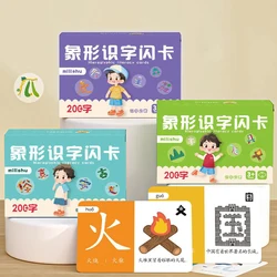 100 Cards Pictographic Literacy Card 3-6 Year Early Education Chinese Character Recognition Pinyin Card Hanzi Learning Book
