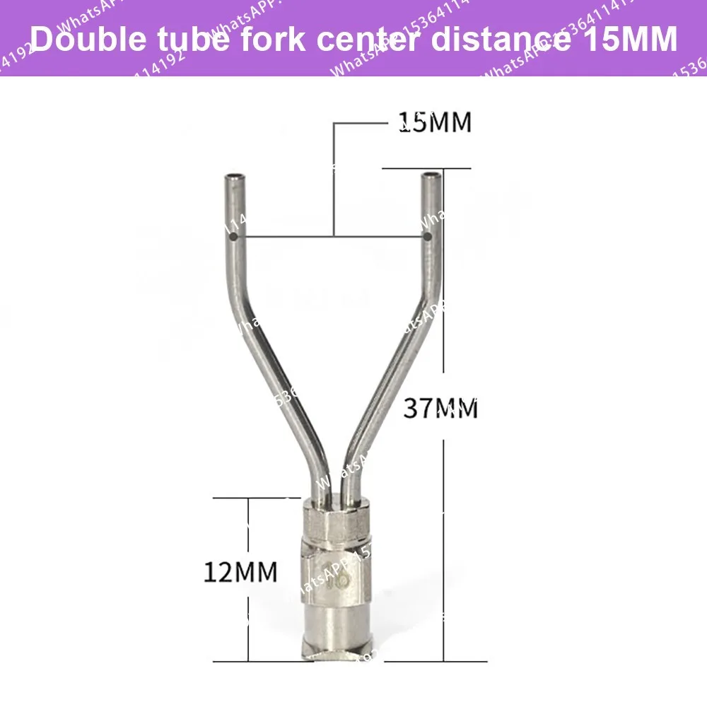6 double-ended dispensing needles 15mm row spacing stainless steel metal syringe dispensing machine glue