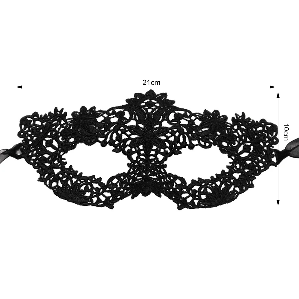 1 Pcs Women Hollow Lace Face Mask With Ribbon Princess Mardi Gras Masquerad Cosplay Prom Props Costume SexyQueen Party Eye Mask