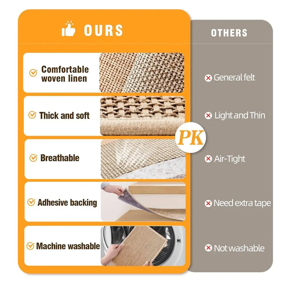 سلالم من الكتان المسامي، سجادة لاصقة غير قابلة للانزلاق لخطوات خشبية، 15 قطعة + 1 حصيرة هبوط، غطاء سلم داخلي 8 × 30 × 30 #4