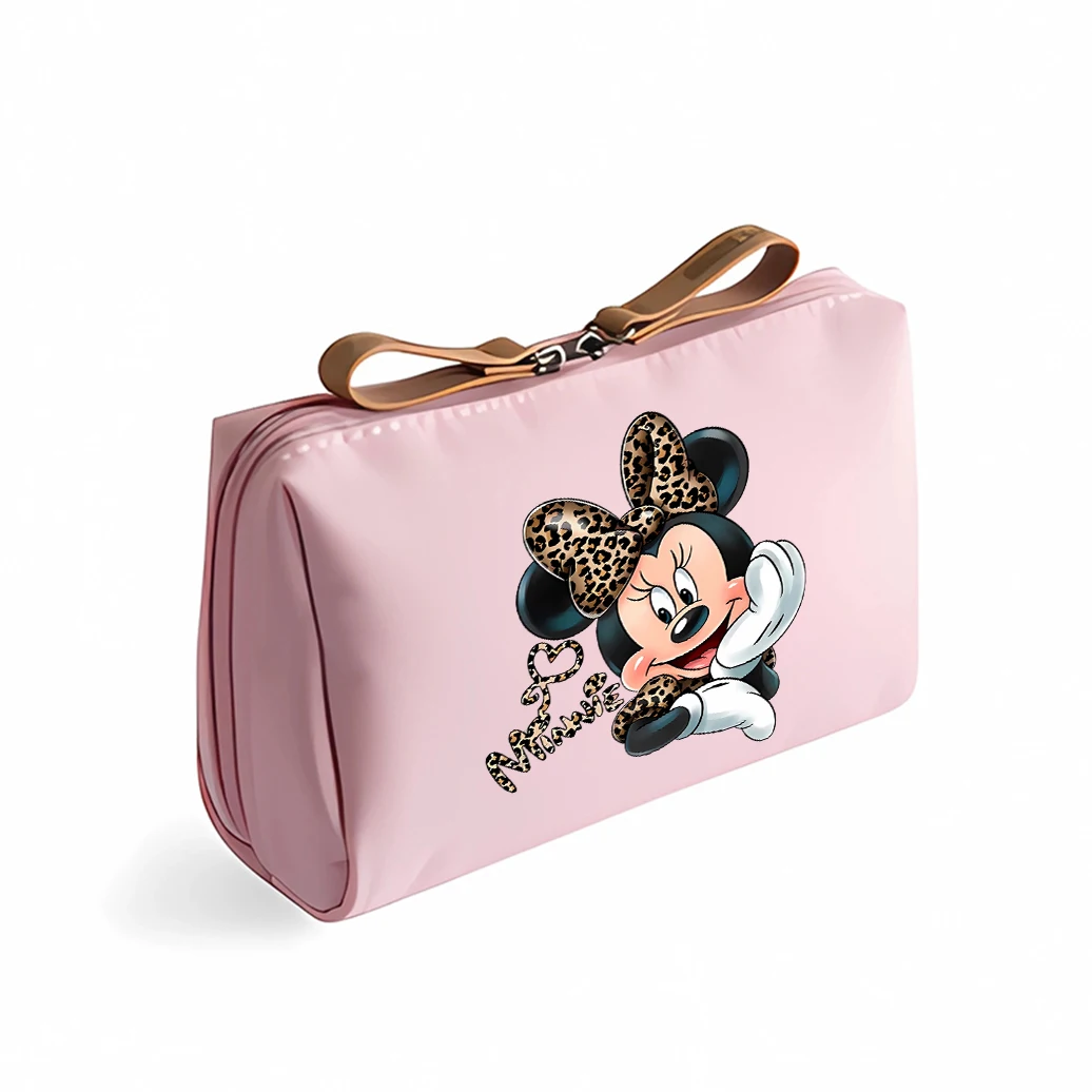 Mickey Minnie Mouse Cosmetic Bag for Women Cartoon Storage Pouch Travel Portable Toiletry Bags Outdoor Makeup HandBag Pendant