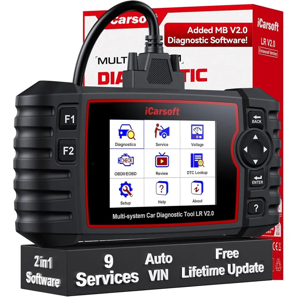 Ferramenta de digitalização de carro ver aprimorada lr v2.0 para land rover/jaguar e benz/sprinter/smart, todos os sistemas de diagnóstico em profundidade 2 scanner